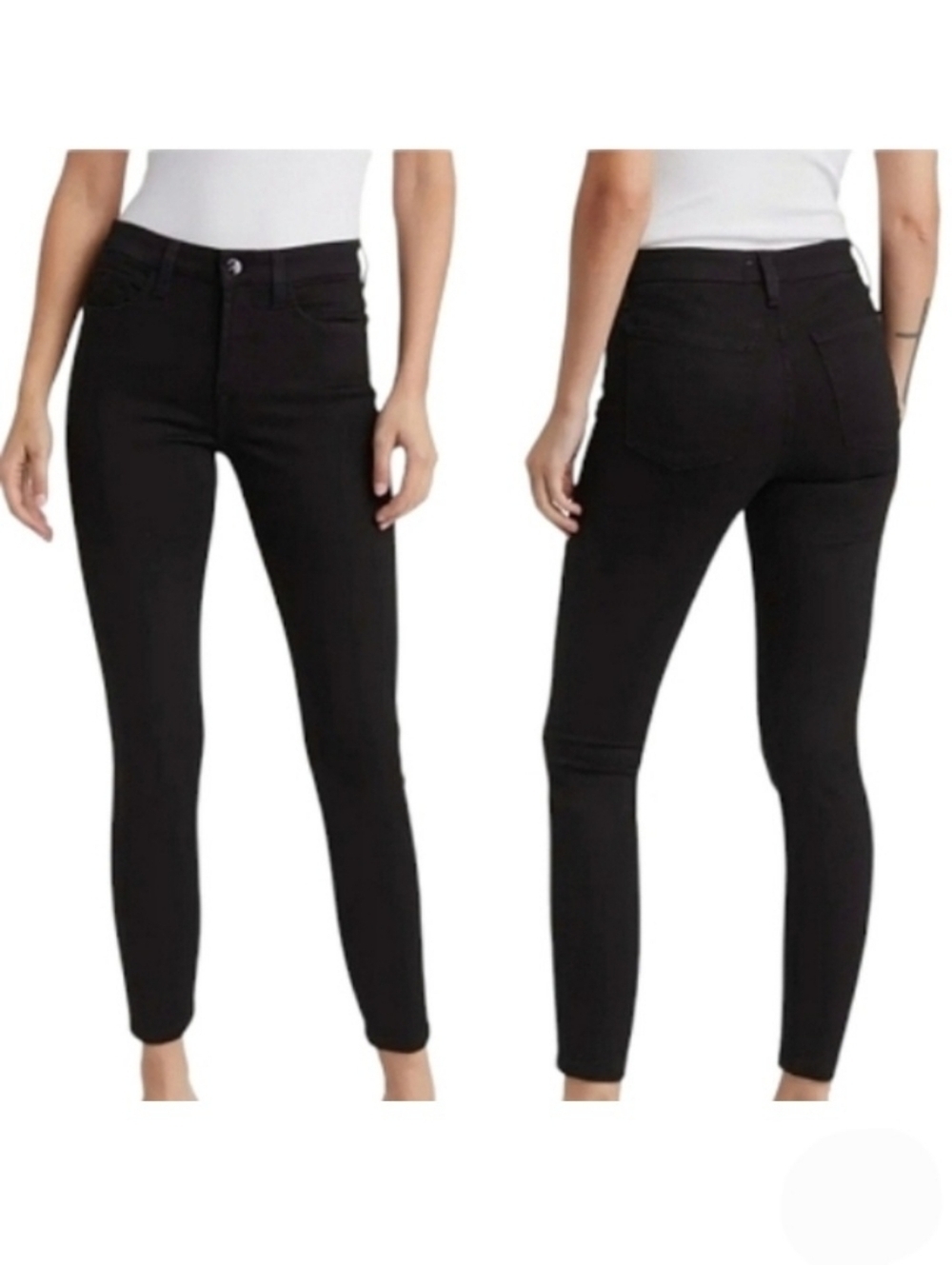 7096 * JEN7 by 7 For All Mankind Ankle Skinny Jeans Black Size 12